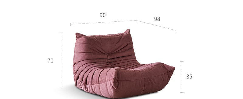 Girly pink single leisure chair minimalist designer modern minimalist ins style caterpillar lazy sofa