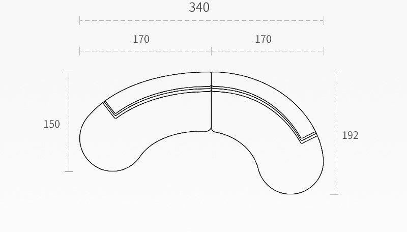 Retro sofa crescent sofa curved designer moon sofa villa double-sided fabric sofa