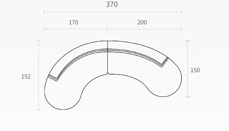 Retro sofa crescent sofa curved designer moon sofa villa double-sided fabric sofa
