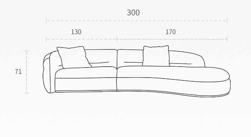 Retro sofa crescent sofa curved designer moon sofa villa double-sided fabric sofa