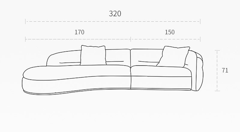 Retro sofa crescent sofa curved designer moon sofa villa double-sided fabric sofa