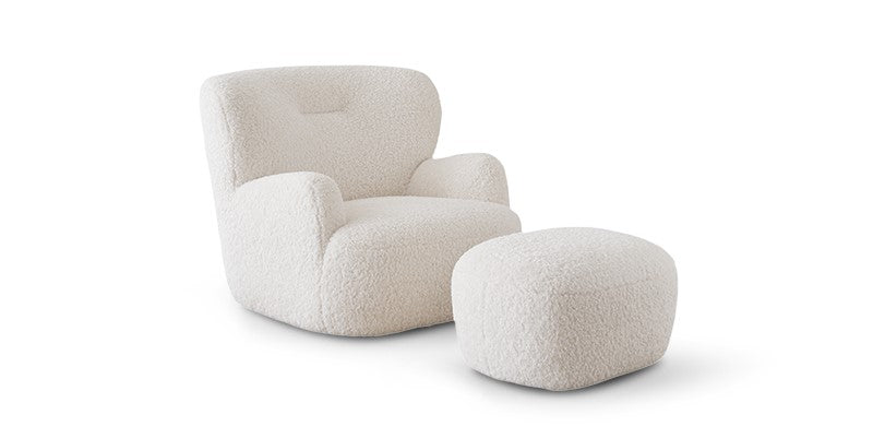 Big White Bear Leisure Chair Lamb Velvet French Cream Style Single Sofa Chair Living Room Bedroom Leisure Sofa
