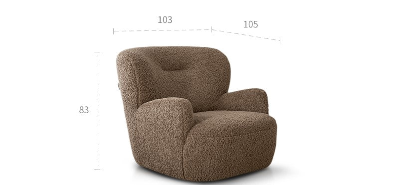 Big White Bear Leisure Chair Lamb Velvet French Cream Style Single Sofa Chair Living Room Bedroom Leisure Sofa
