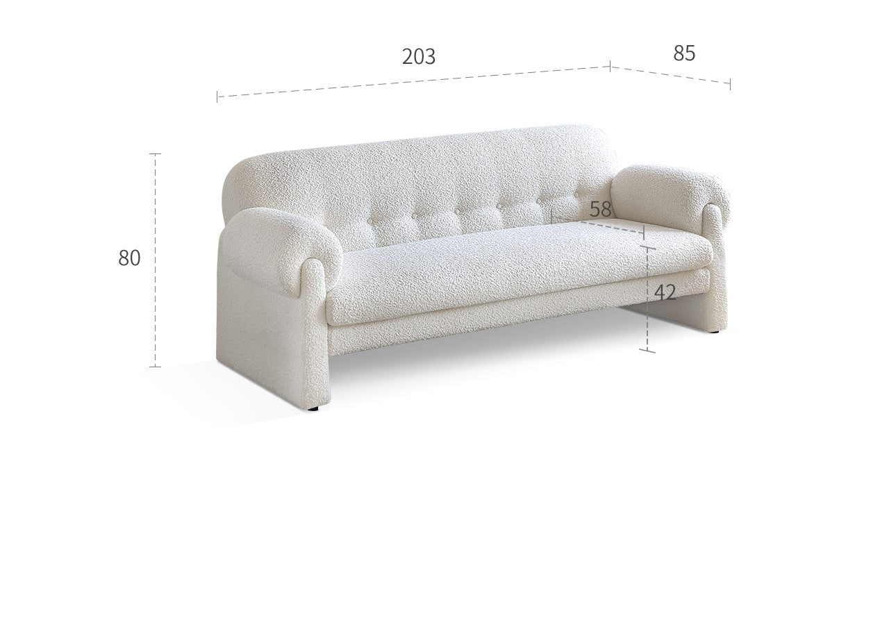 Single sofa French retro cream style Teddy velvet fabric sofa leisure sofa chair