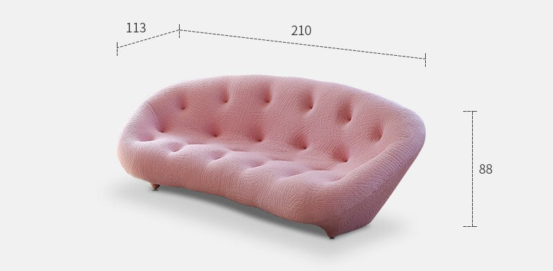 Curved fabric sofa modern simple small apartment living room home three-seat shell sofa