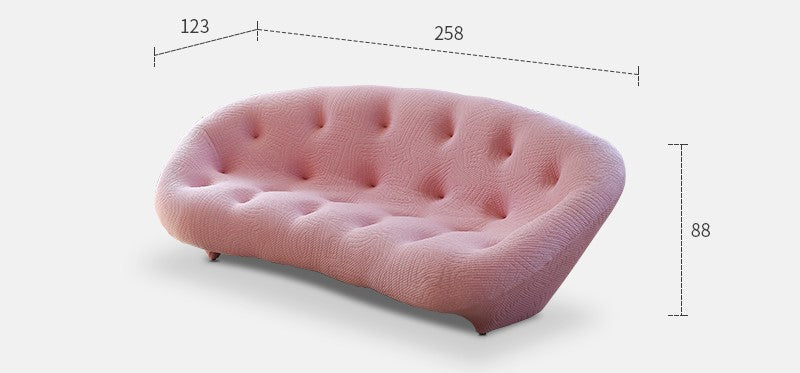 Curved fabric sofa modern simple small apartment living room home three-seat shell sofa