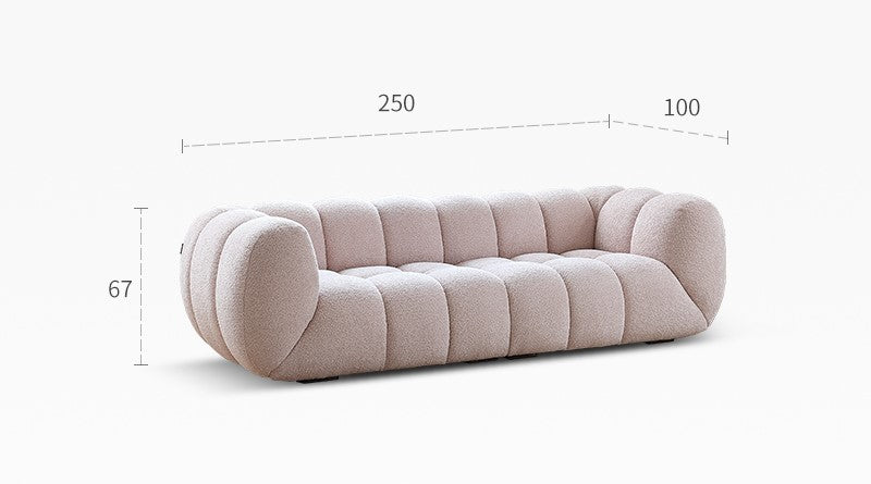 Light French retro cream style puff sofa marshmallow fabric sofa special offer