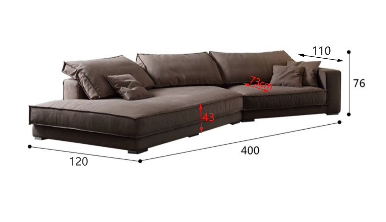 Budapest sofa Italian minimalist living room large Nordic special-shaped corner matte cloth sofa