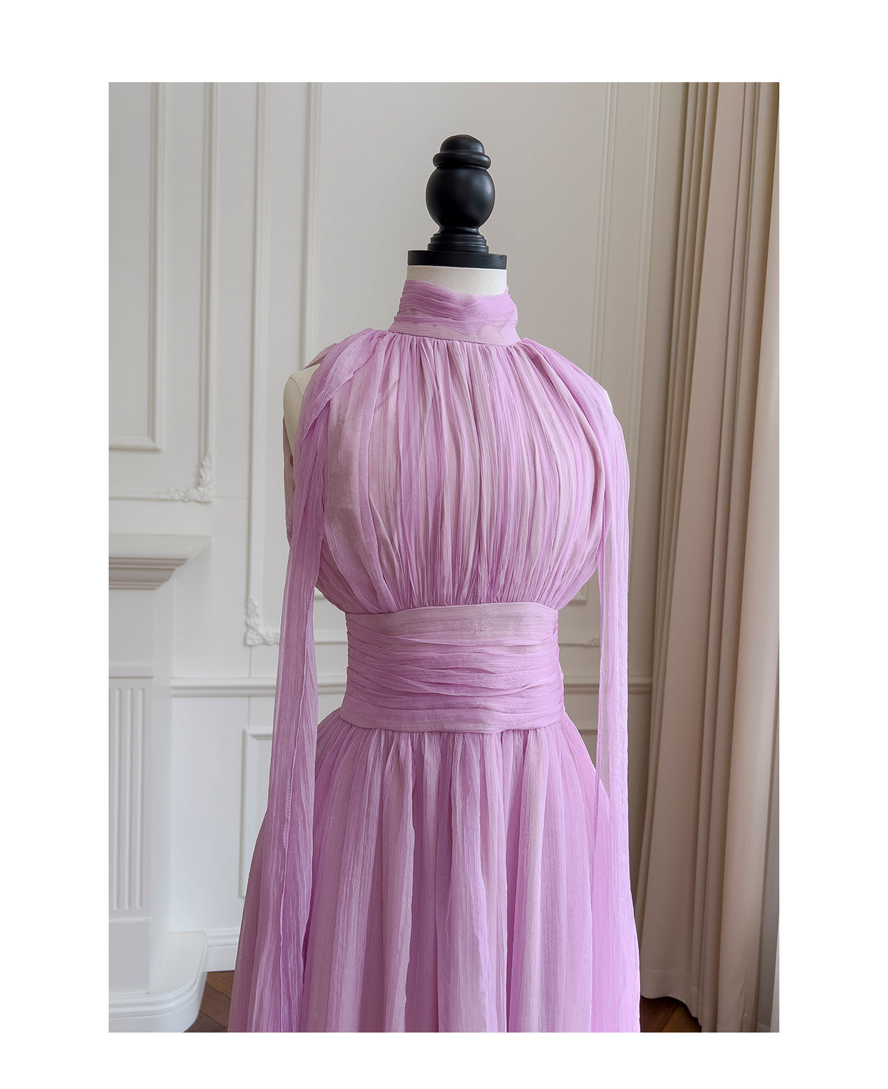 French Waist Slim Off Shoulder Fairy Dress Resort Style Celebrity Purple Dress