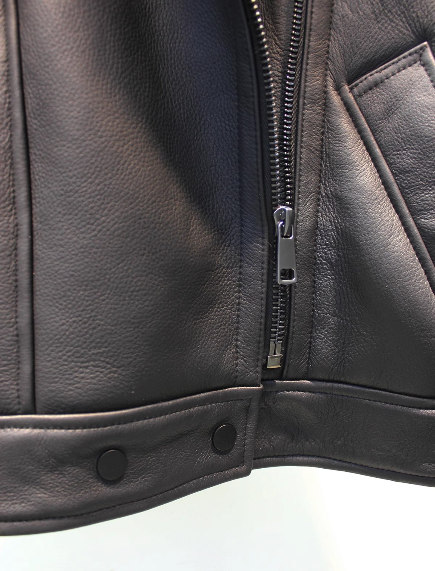 Lmported merino wool and fur all-in-one classic motorcycle jacket for women