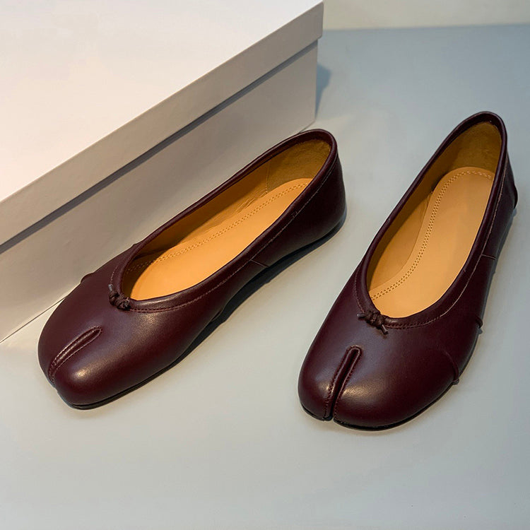 Vintage sheepskin ballet flats