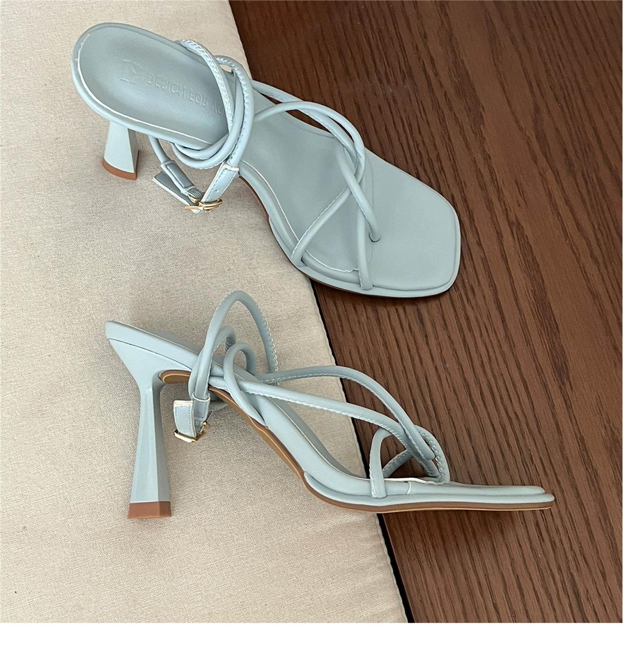 Thong sandals one strap stiletto high heels