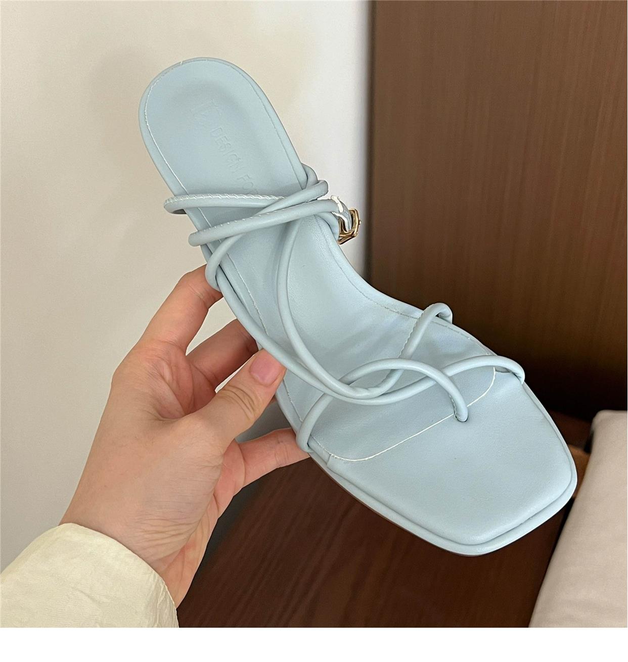 Thong sandals one strap stiletto high heels