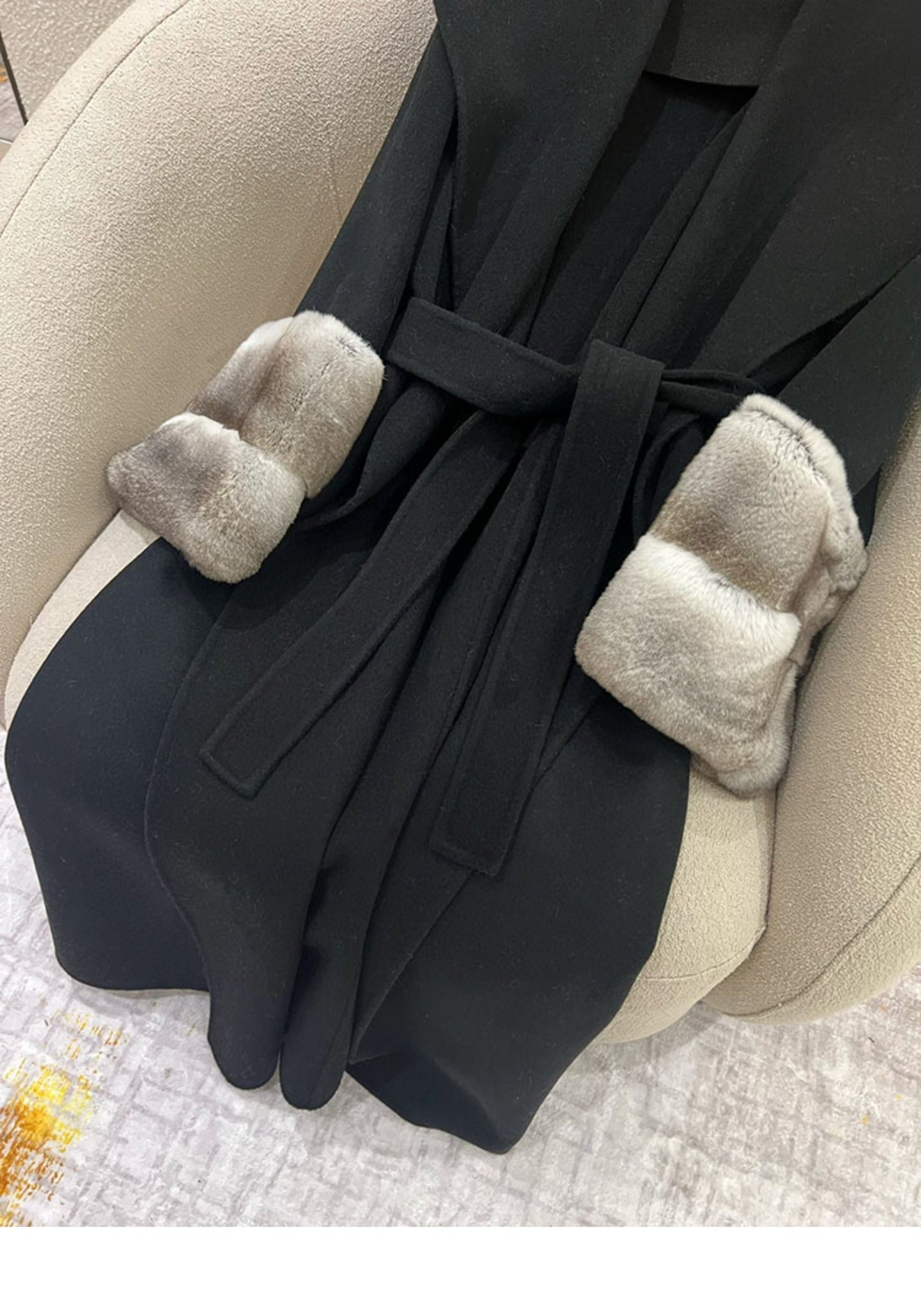 Cashmere Rex Rabbit Fur Sleeves