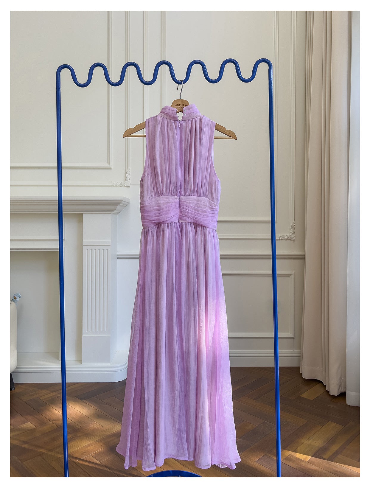 French Waist Slim Off Shoulder Fairy Dress Resort Style Celebrity Purple Dress