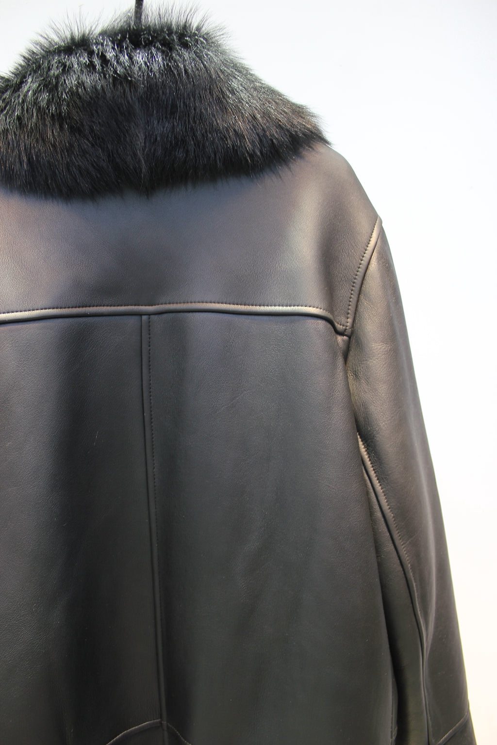 Imported Tuscan sheepskin one-piece casual double-breasted fur coat