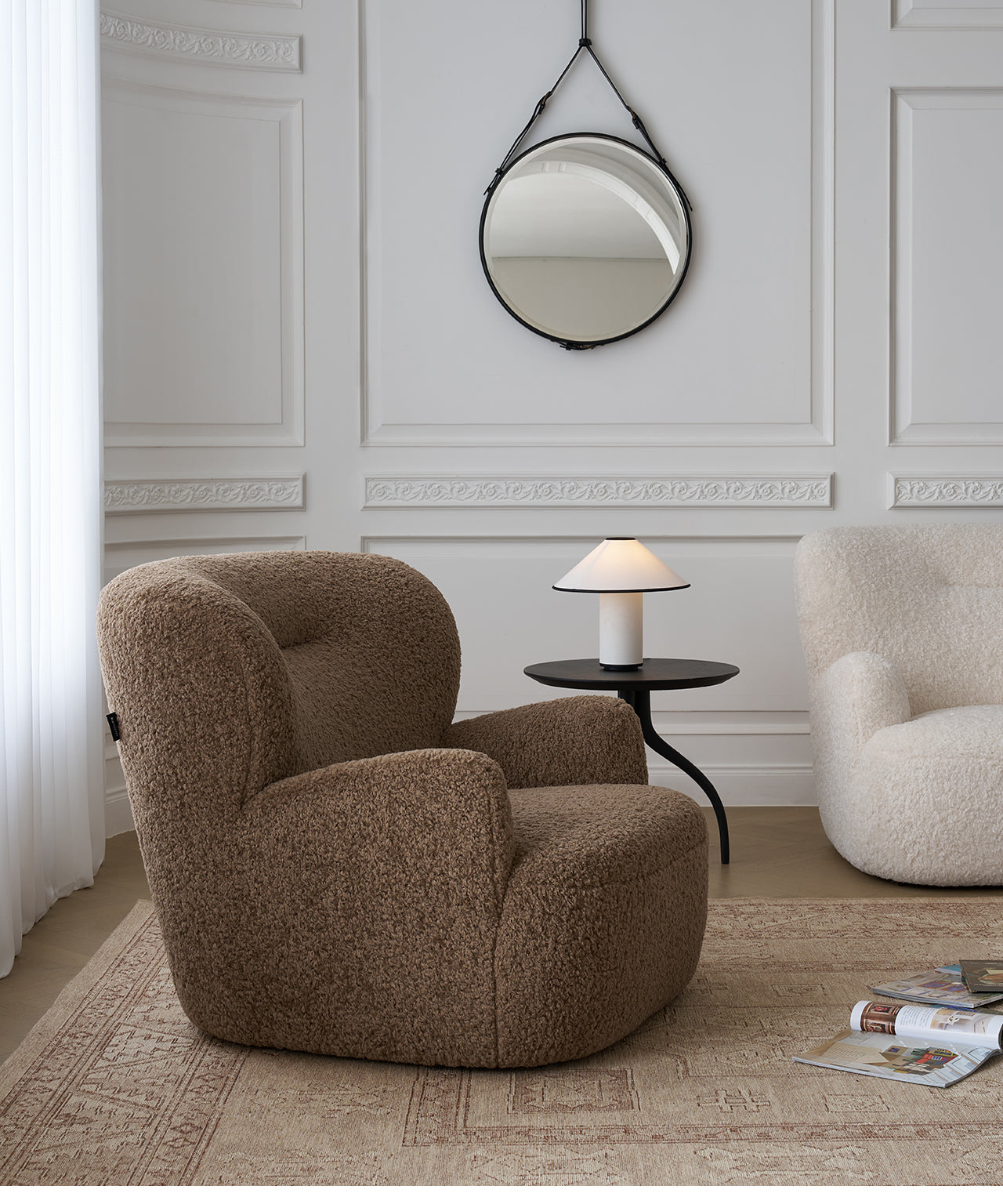 Big White Bear Leisure Chair Lamb Velvet French Cream Style Single Sofa Chair Living Room Bedroom Leisure Sofa