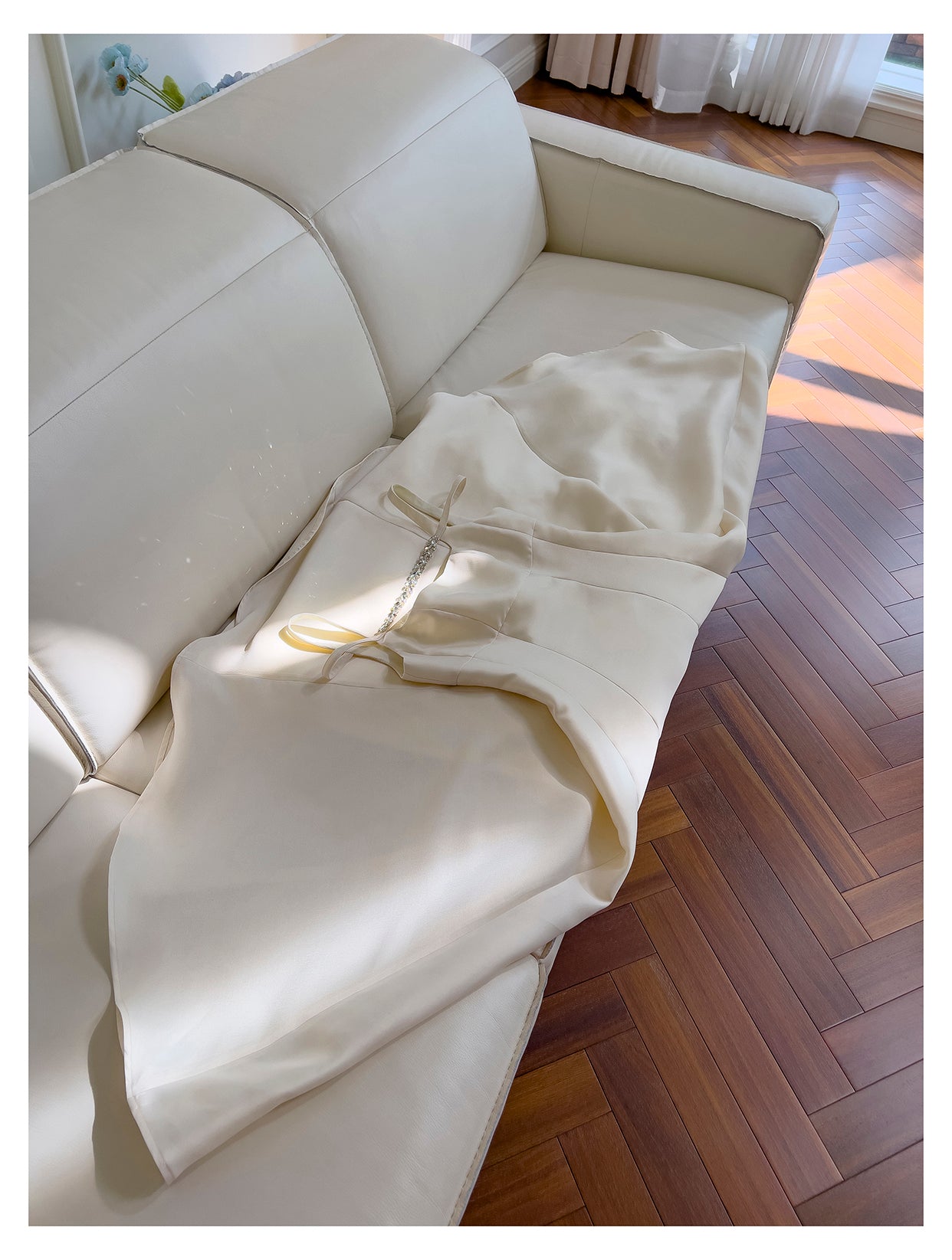 French Vintage Satin Dress