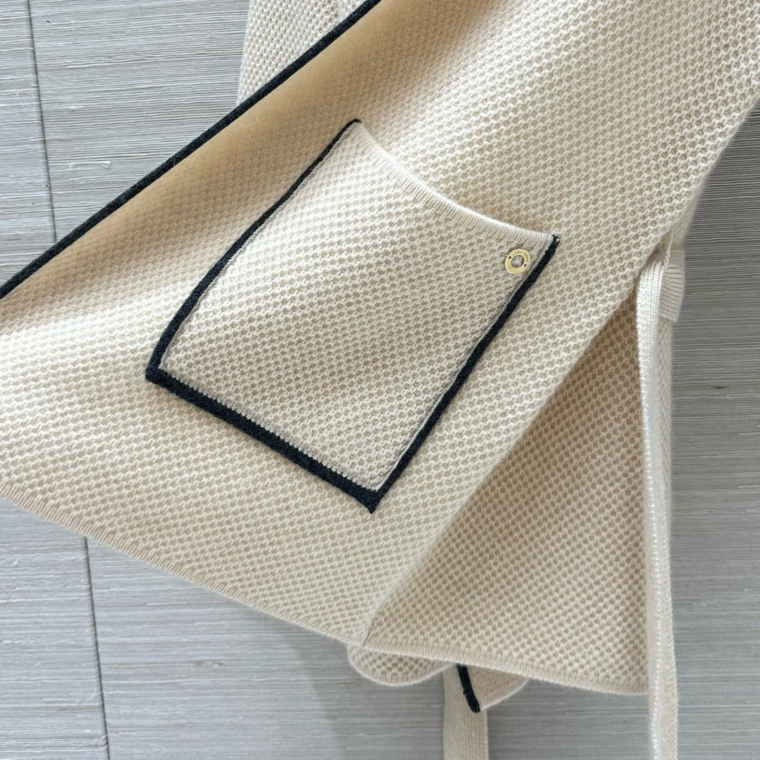 Hooded cashmere cardigan