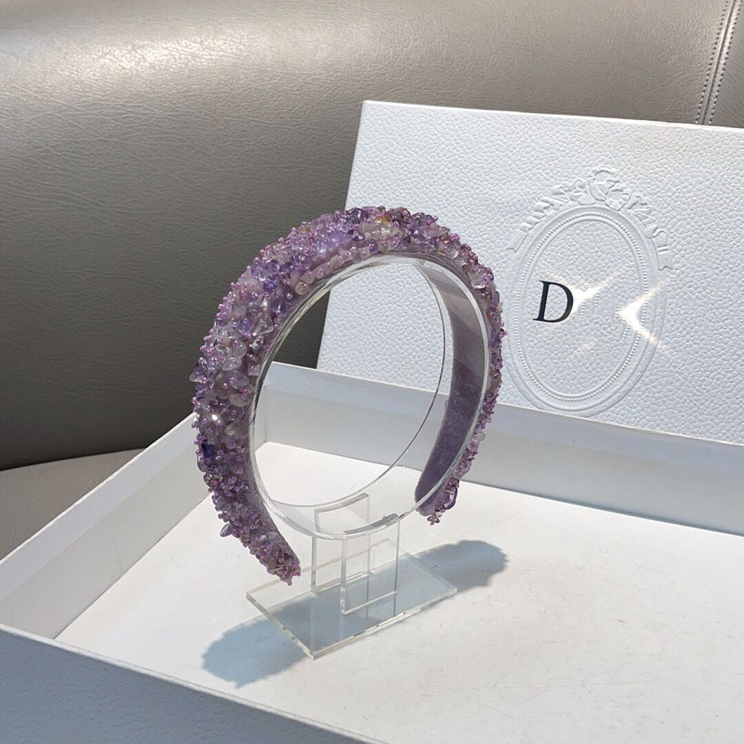 Korean style retro diamond purple hair accessory