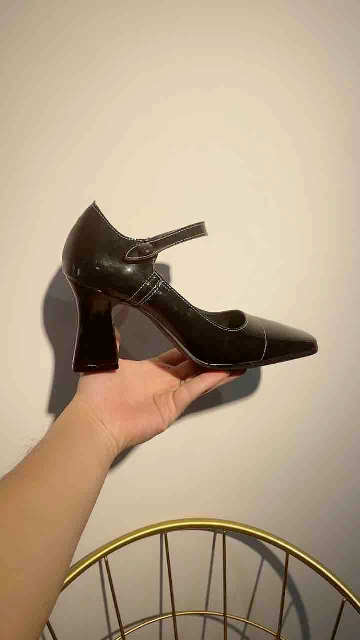 Retro Square Toe Mary Jane High Heels