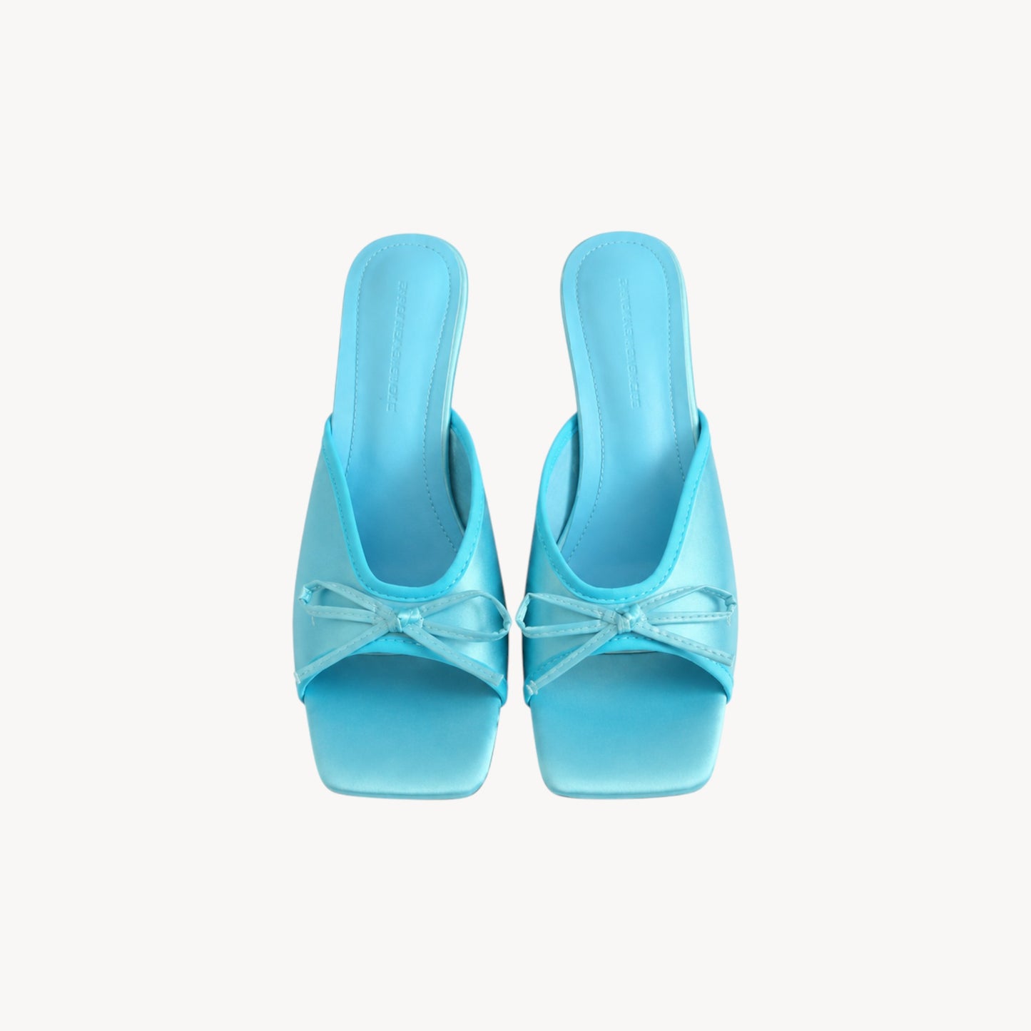 Bow Satin Heeled Mules