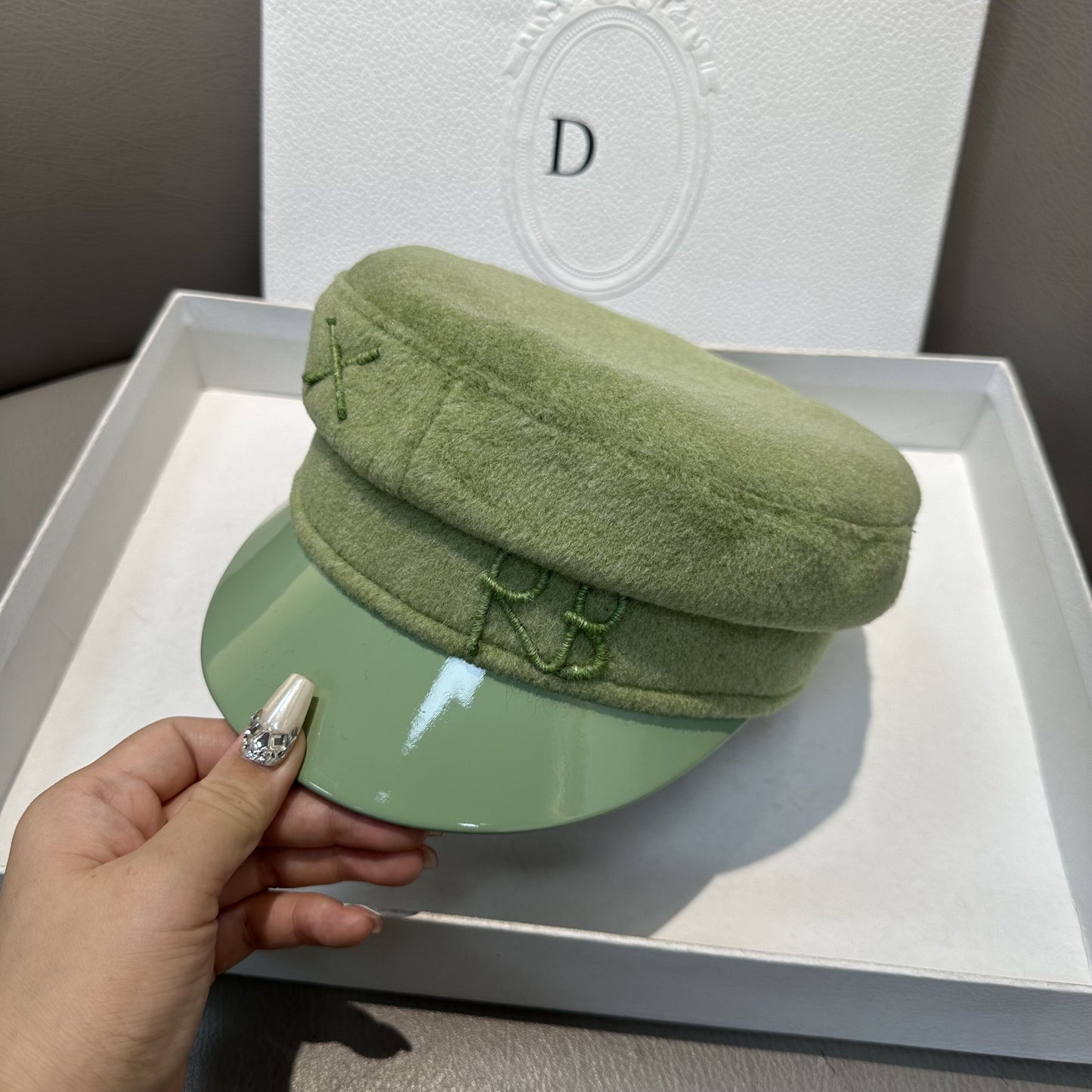 Navy style flat top beret