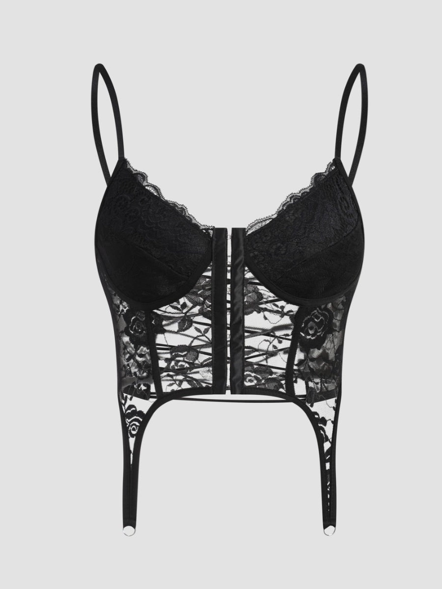 Herringbone lace camisole with breast pads