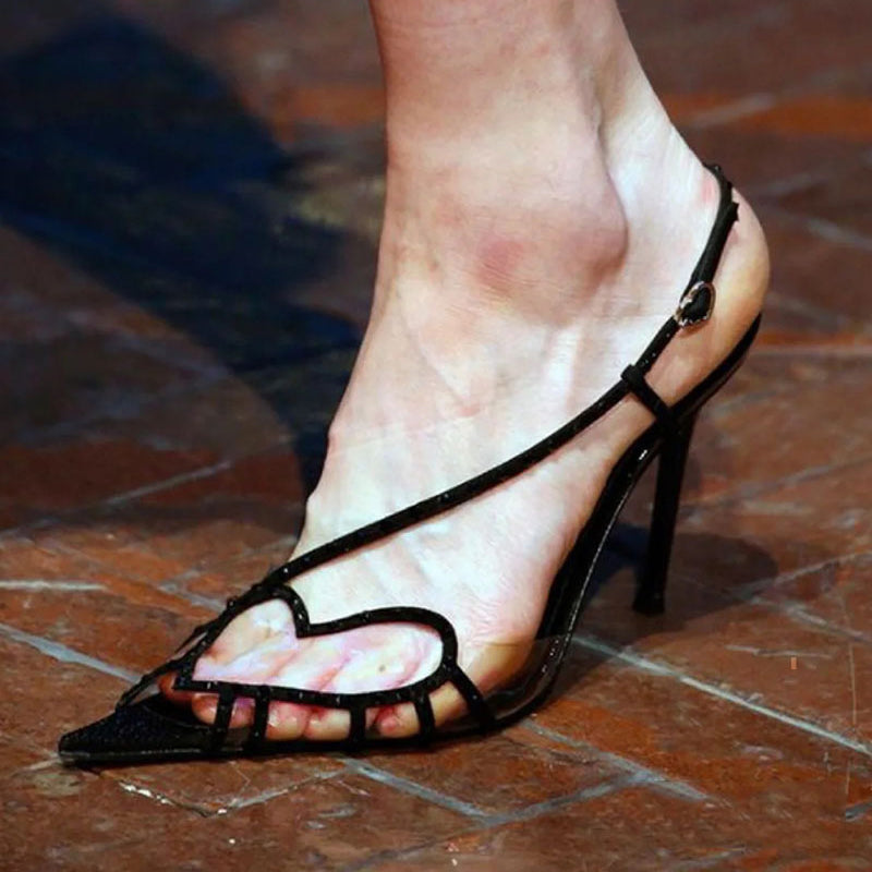 Love transparent pointed toe high heel sandals