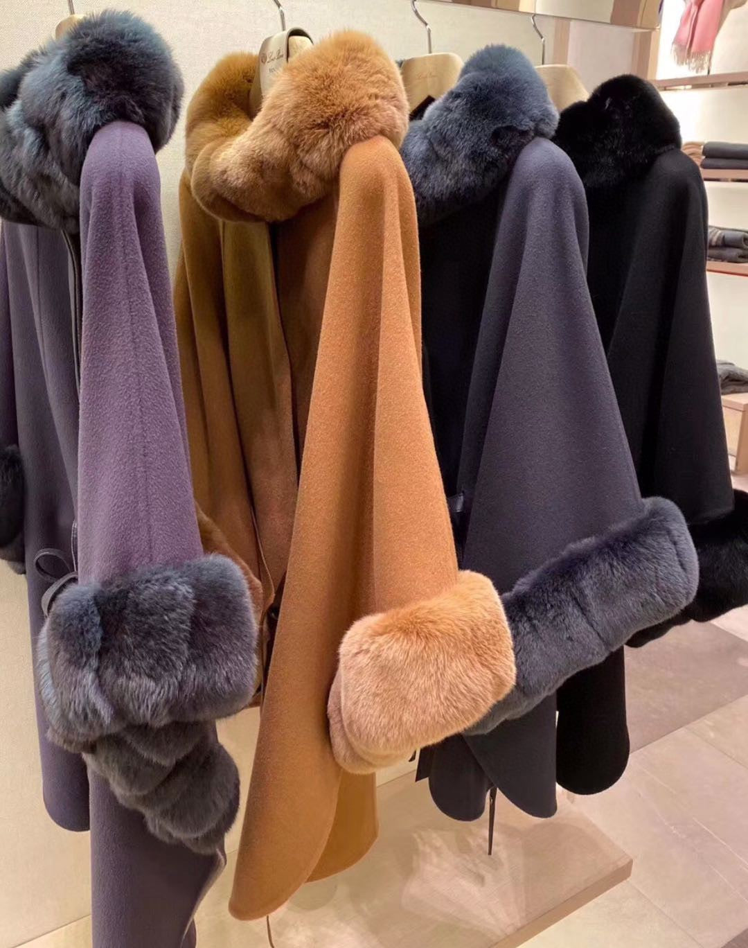 Cashmere cape coat