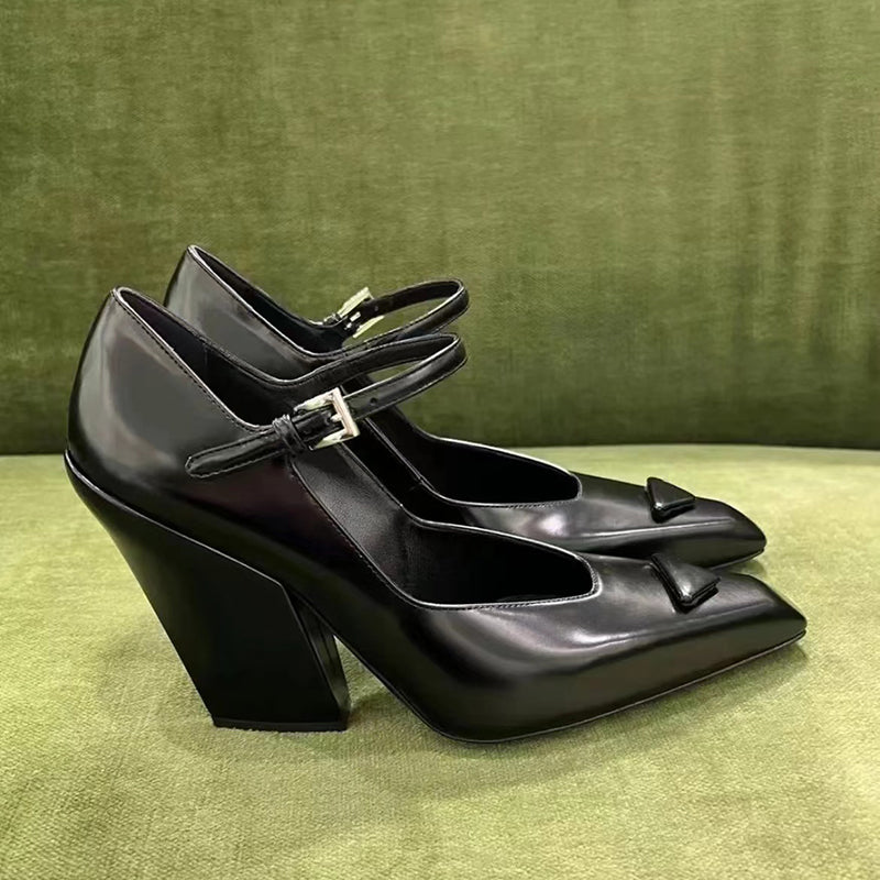 Women's wedge high heels commuting mary jane shoes