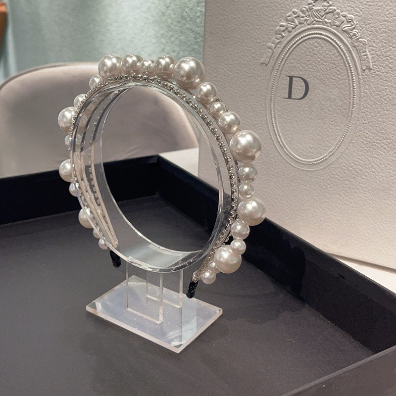 Pearl Headband Double Drainage Diamond Hair Accessory