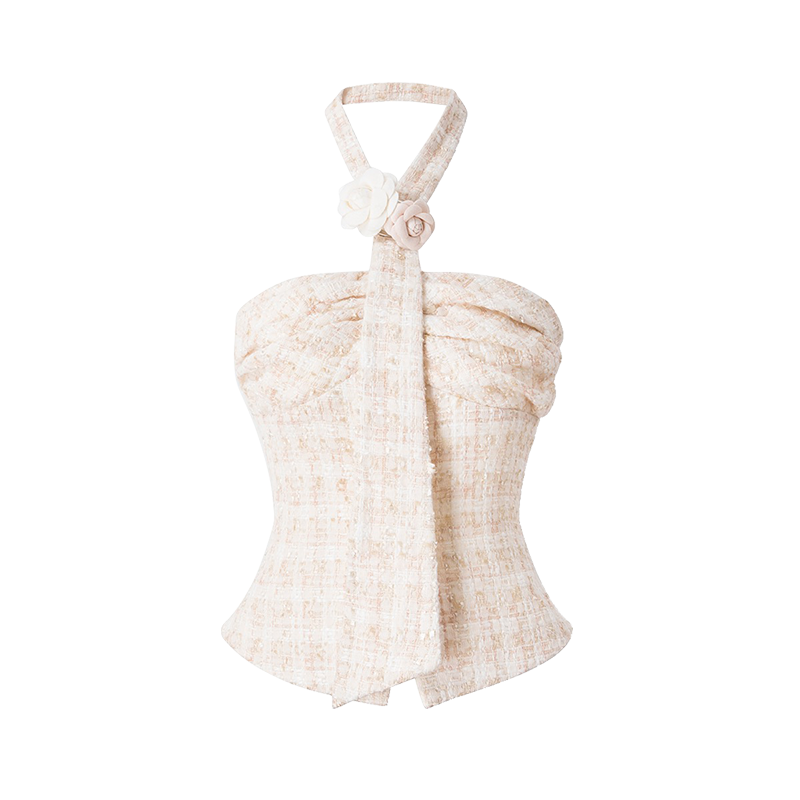Sweet halter neck vest short style temperament gentle style
