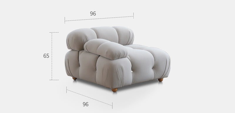 Cloud sofa ins style fabric cream frosted velvet simple retro modular sofa