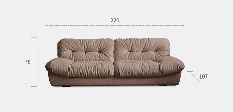 Cloud sofa cream style living room designer straight matte fabric retro sofa