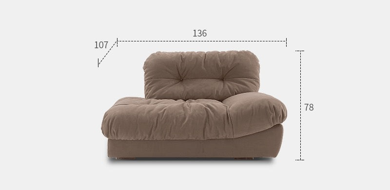 Cloud sofa cream style living room designer straight matte fabric retro sofa