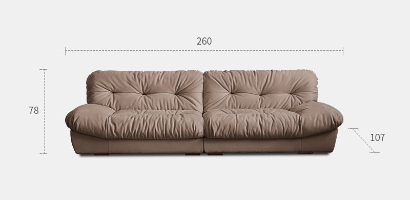 Cloud sofa cream style living room designer straight matte fabric retro sofa
