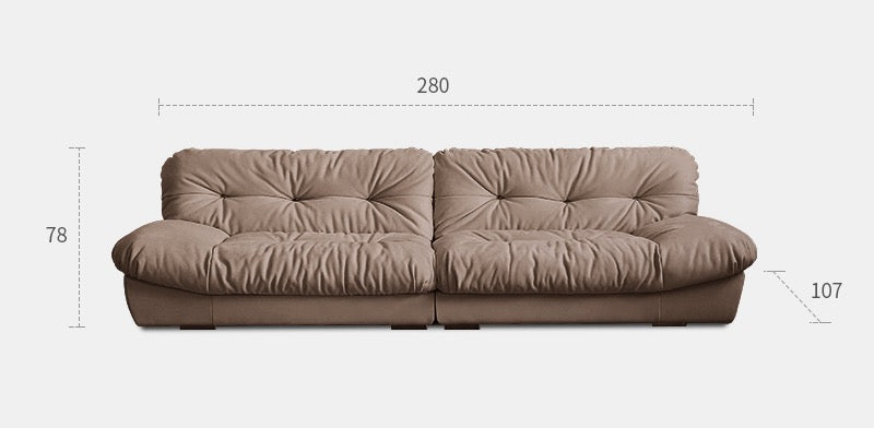 Cloud sofa cream style living room designer straight matte fabric retro sofa