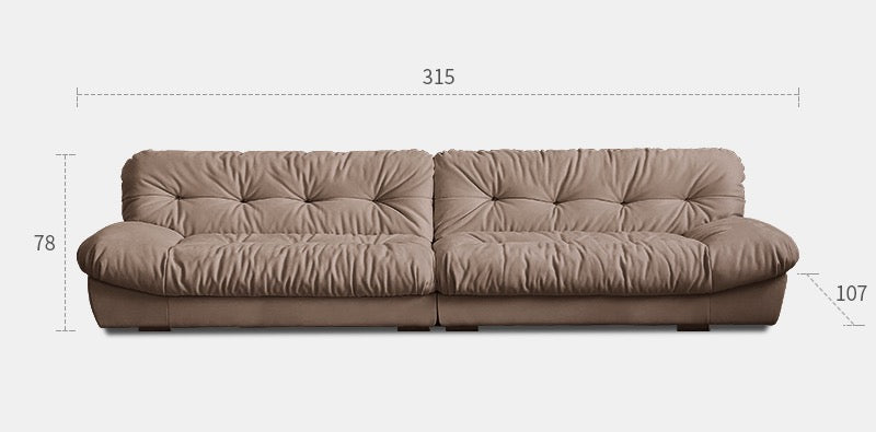 Cloud sofa cream style living room designer straight matte fabric retro sofa