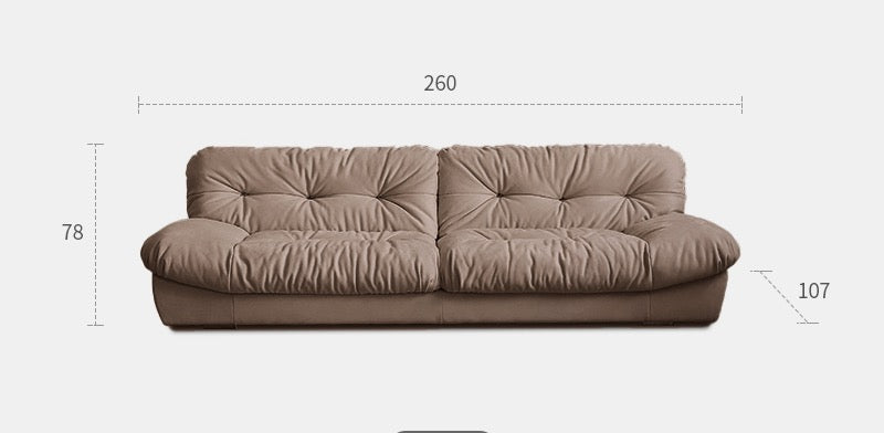 Cloud sofa cream style living room designer straight matte fabric retro sofa
