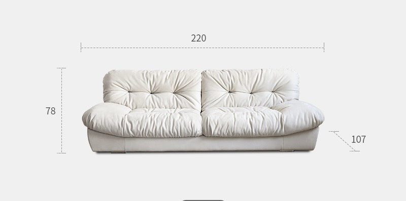 Cloud sofa cream style living room designer straight matte fabric retro sofa