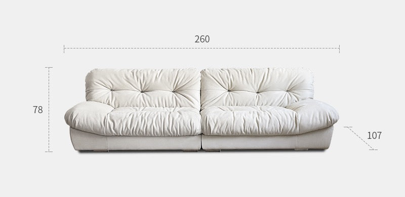 Cloud sofa cream style living room designer straight matte fabric retro sofa