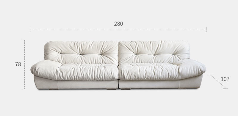 Cloud sofa cream style living room designer straight matte fabric retro sofa