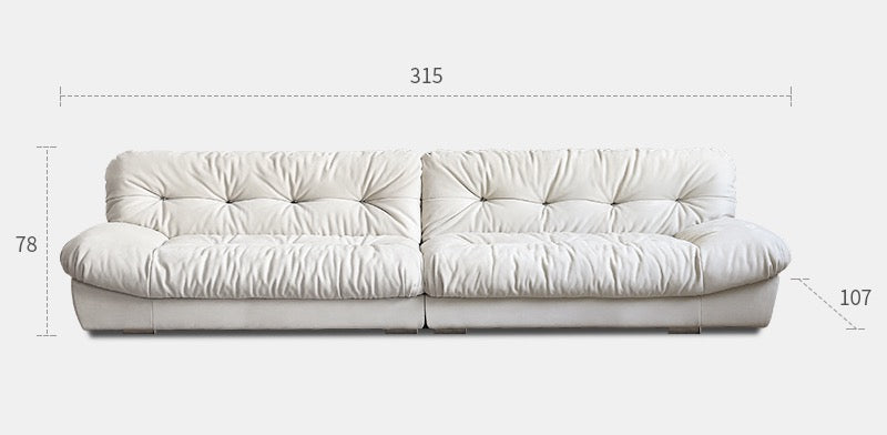 Cloud sofa cream style living room designer straight matte fabric retro sofa