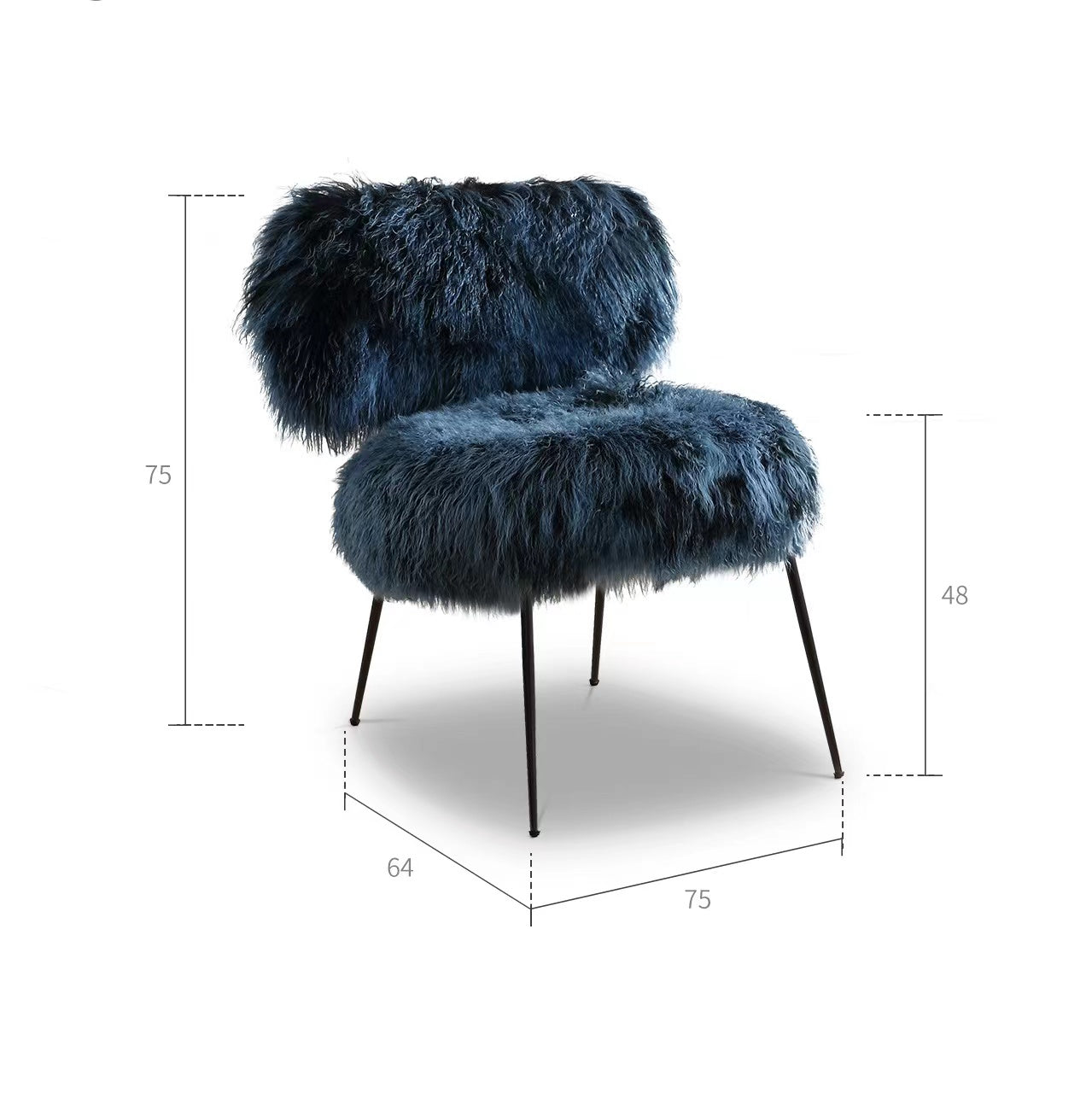 Italian light luxury sofa leisure chair imported wool designer single chair Nordic style dressing chair