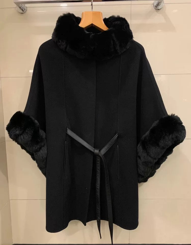 Cashmere cape coat