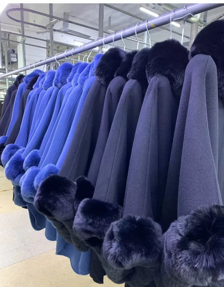 Cashmere cape coat