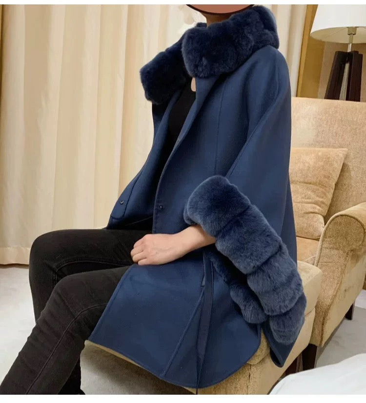 Cashmere cape coat