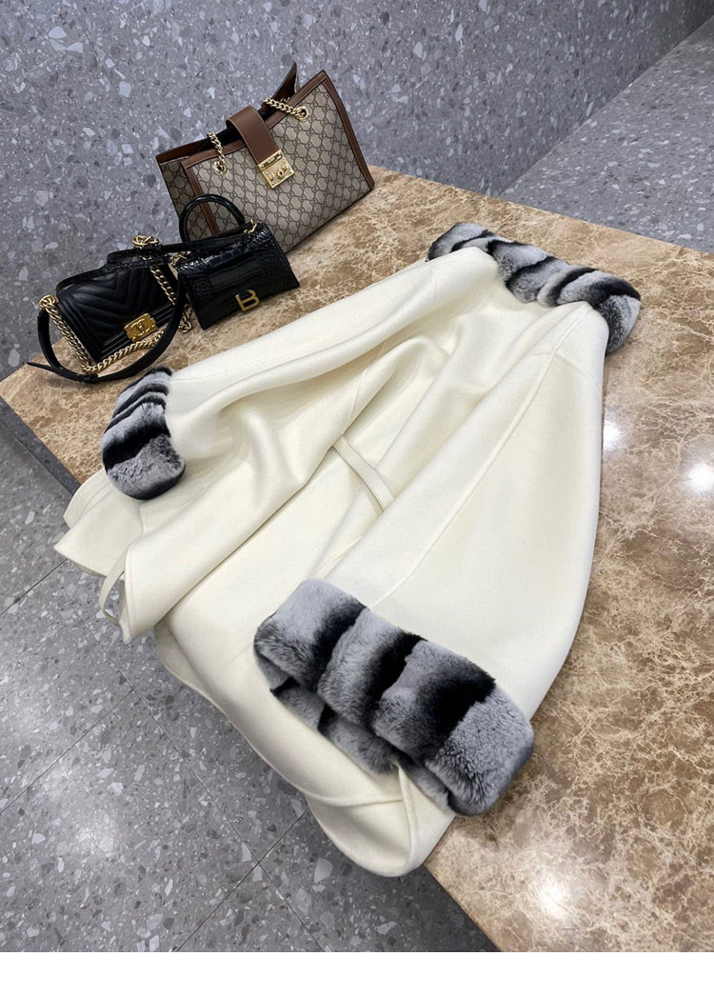Double-faced cashmere cape coat