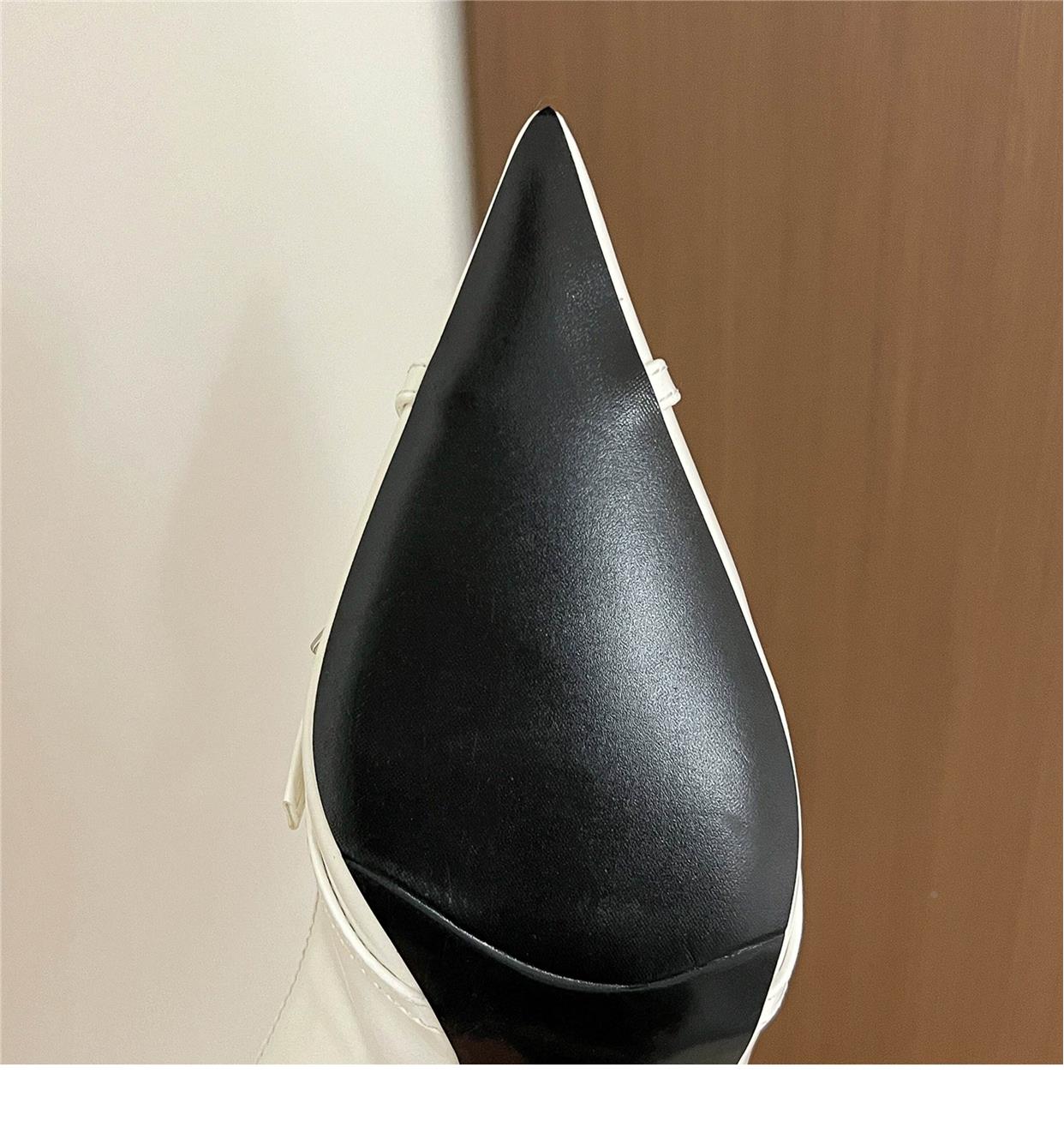 Pointed toe slimming mid-heeled shoes